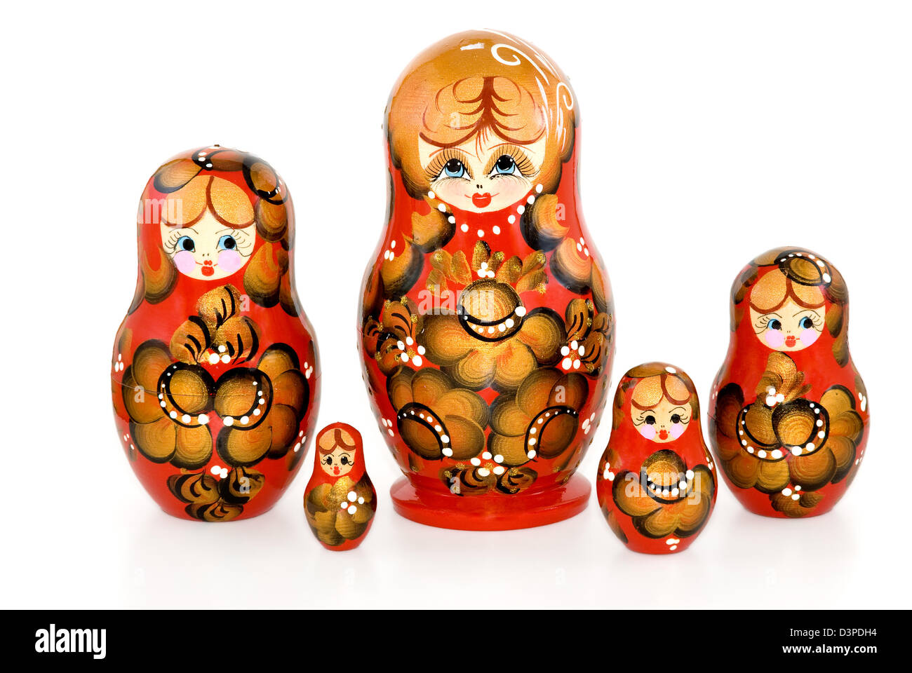 The Russian nested doll is photographed on white Stock Photo