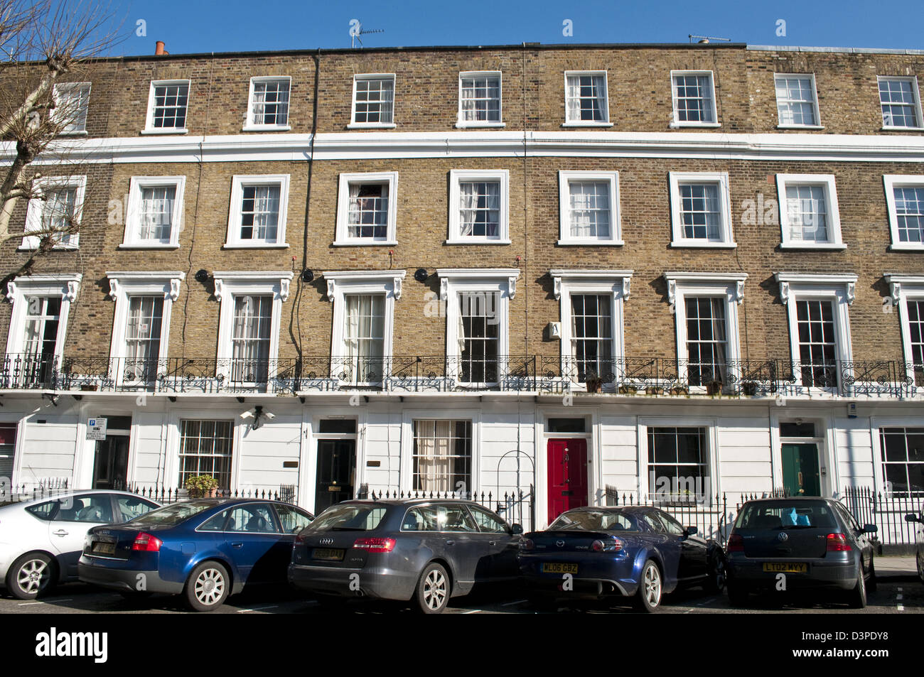 Georgian terraced houses, Albert Street, Camden, NW 1, London, UK Stock ...