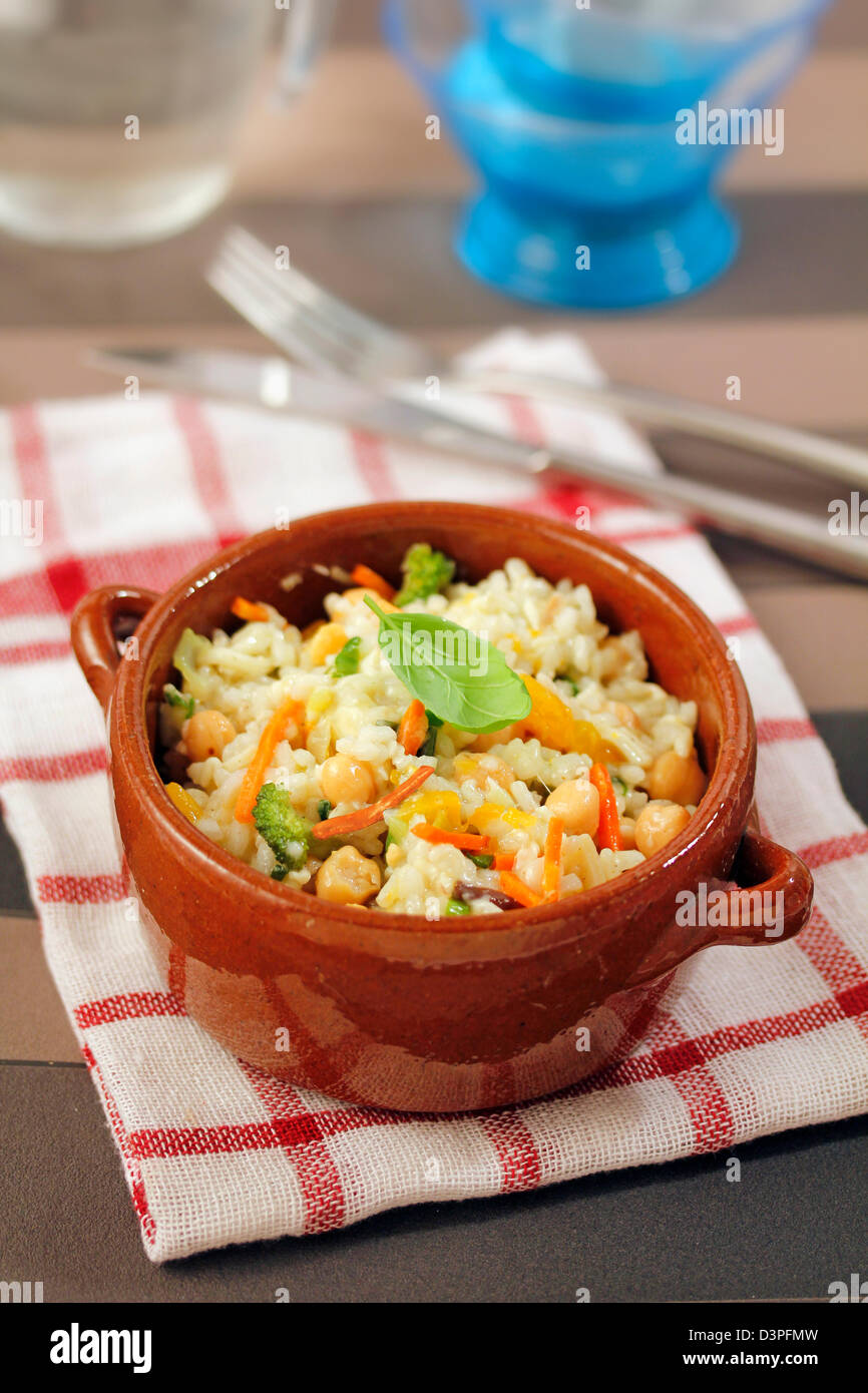 Risotto with chickpeas. Recipe available Stock Photo - Alamy