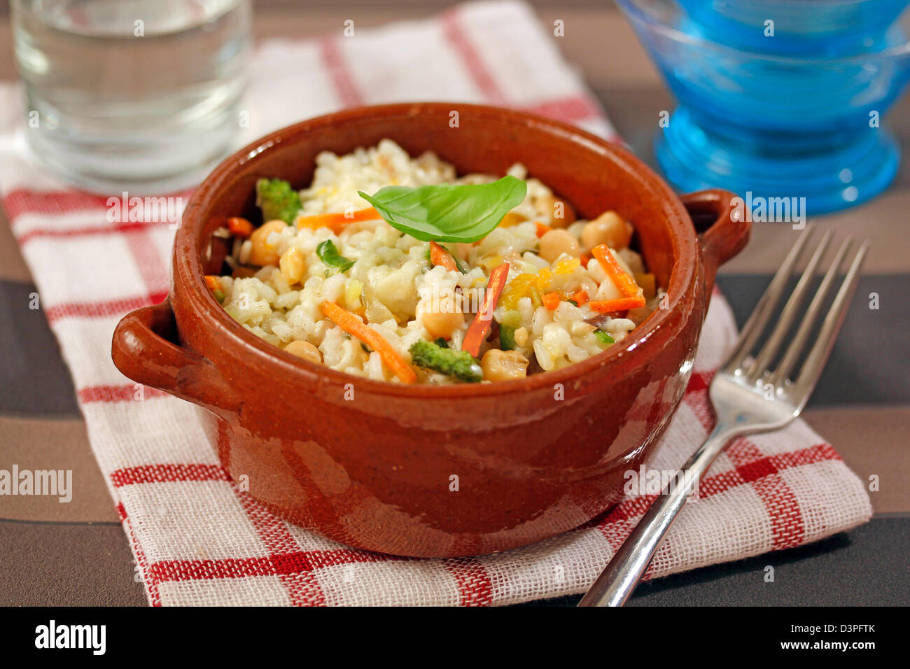 Risotto with chickpeas. Recipe available Stock Photo - Alamy