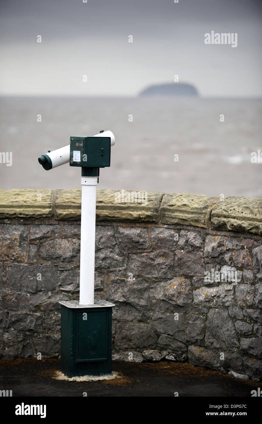 A coin operated telescope at Weston-super-Mare, Somerset UK Stock Photo