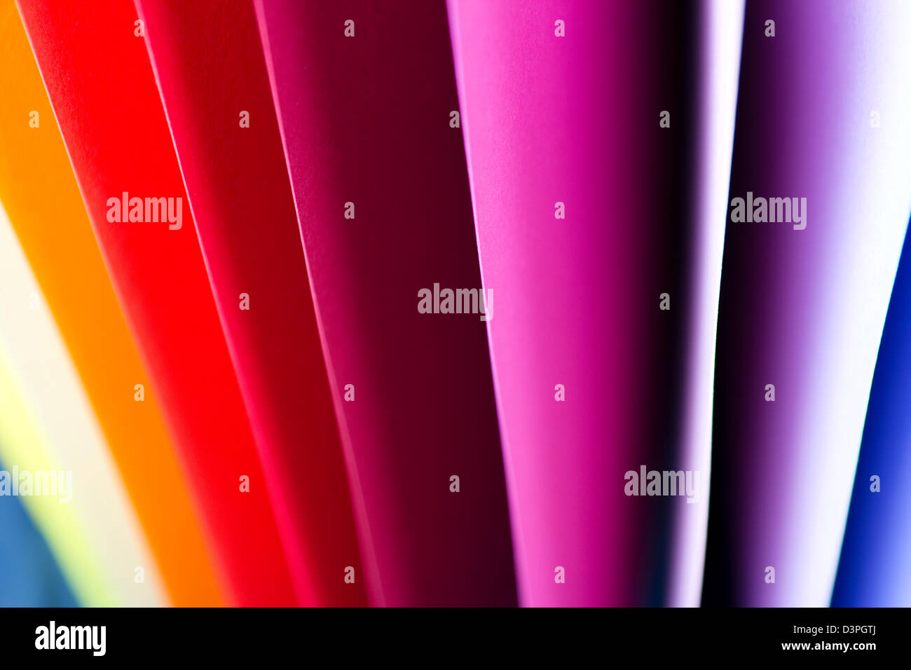 macro image of colorful sheets of paper Stock Photo