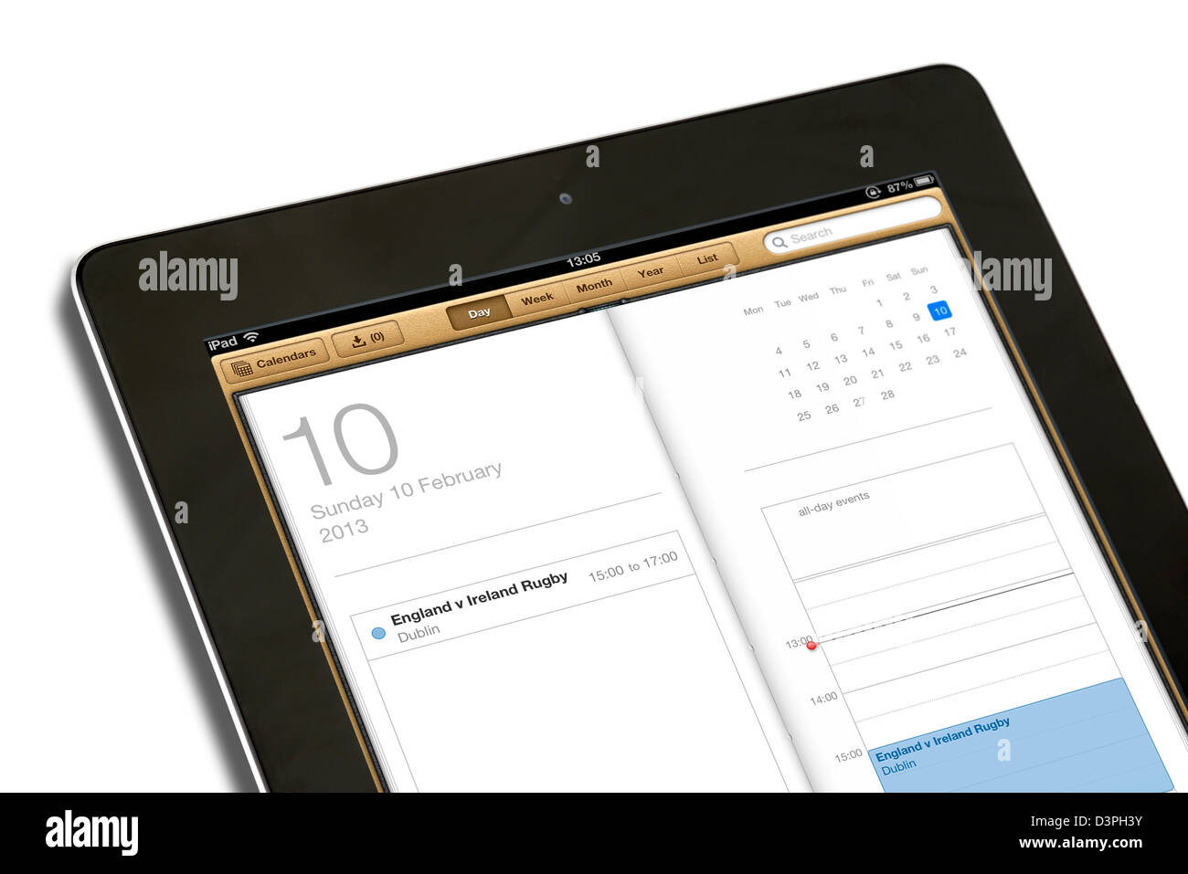 The default Calendar app on a 4th Generation Apple iPad Stock Photo