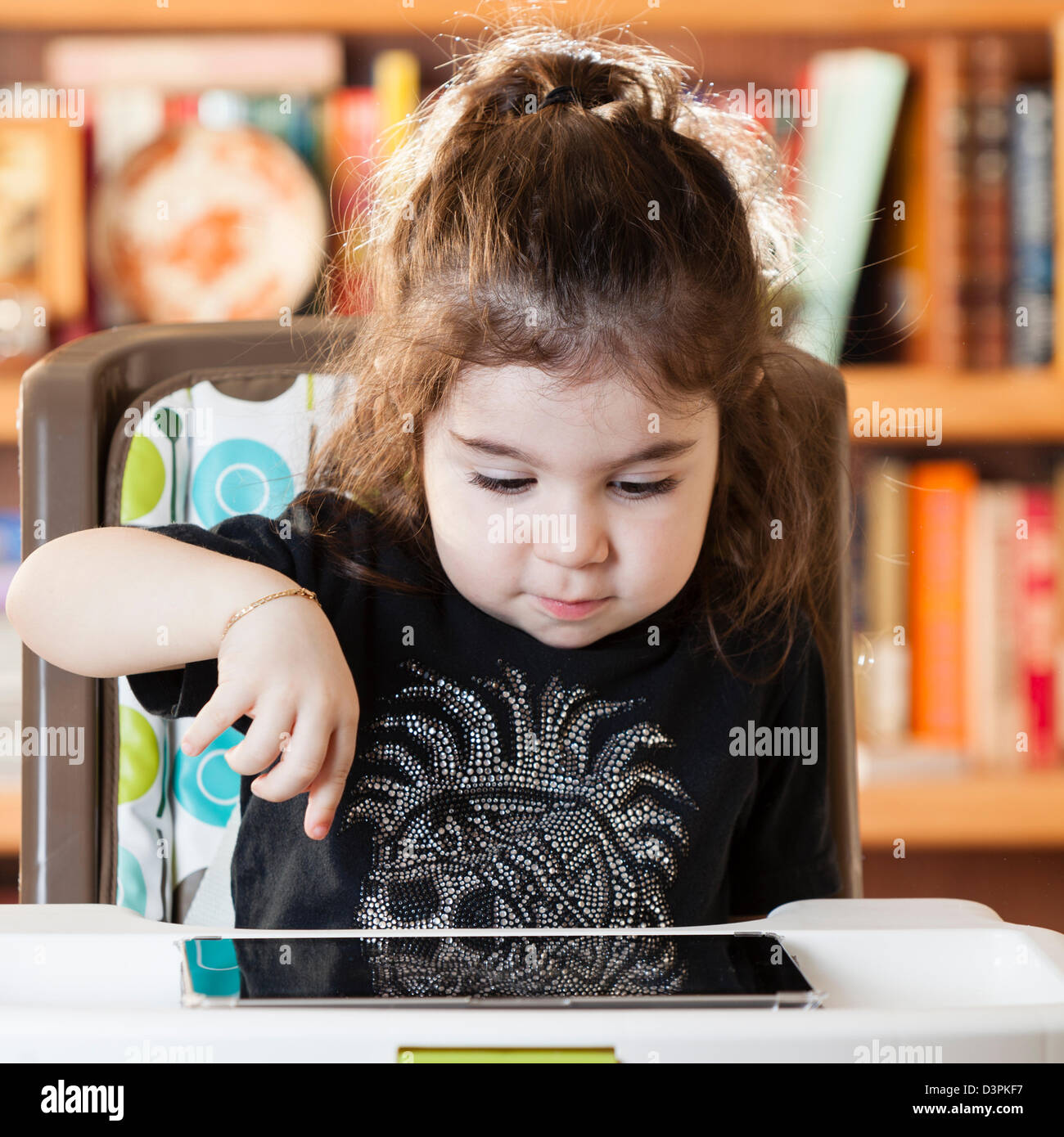 3 years old boy play with iPad Stock Photo Alamy