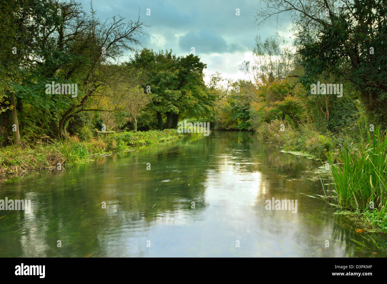 Tranquil River Itchen, Hampshire, UK Stock Photo