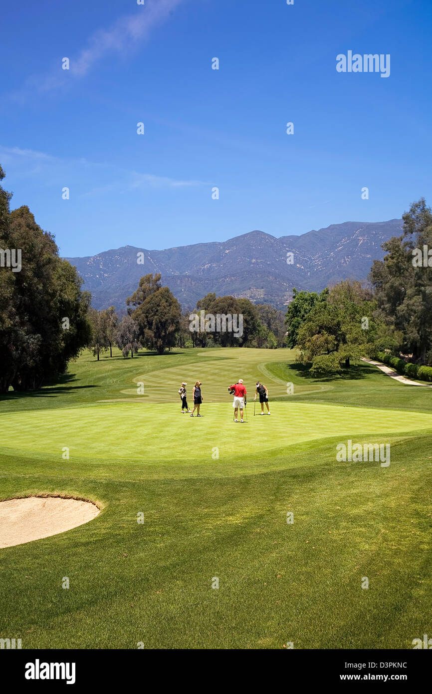 Golf course at Ojai Valley Inn & Spa, Ojai, California, USA Stock Photo