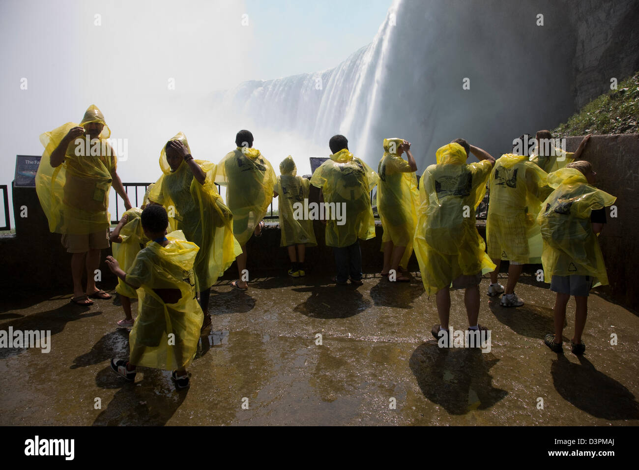 The Horseshoe Falls from a viewing platform behind the falls in Niagara