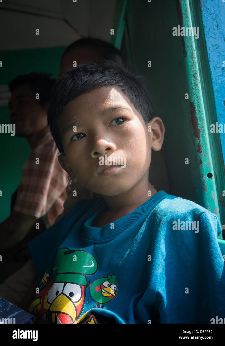 Passenger On The Circular Train Commuter Rail Yangon Myanmar Stock ...