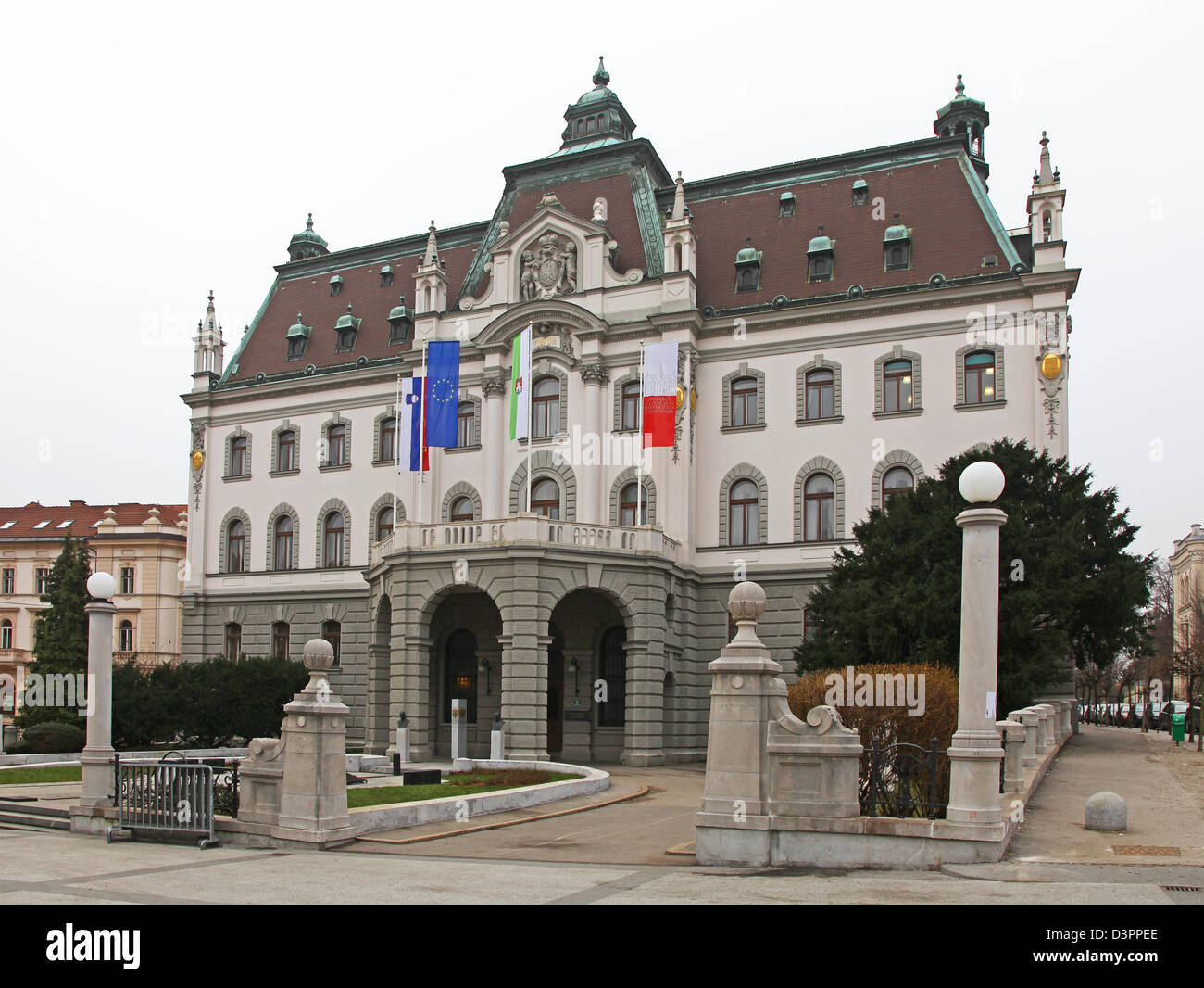 The University of Ljubljana building at Ljubljana Slovenia Europe Stock