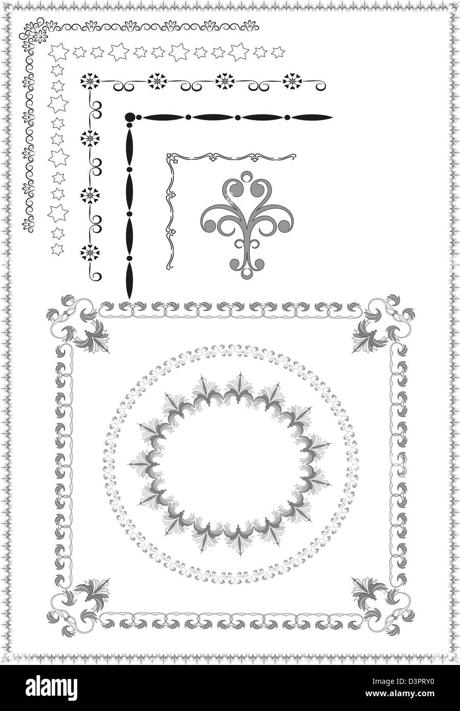 Corner frame line decorative Black and White Stock Photos & Images - Alamy