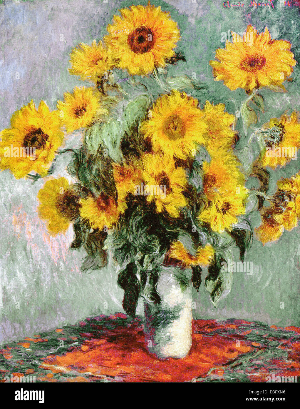 Claude Monet, Bouquet of Sunflowers 1881 Oil on canvas. Stock Photo