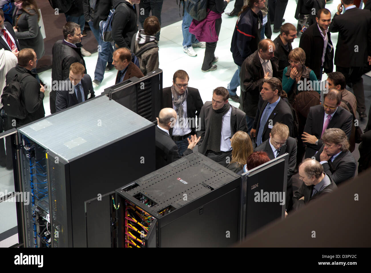 Hannover, Germany, servers from IBM at CeBIT Stock Photo