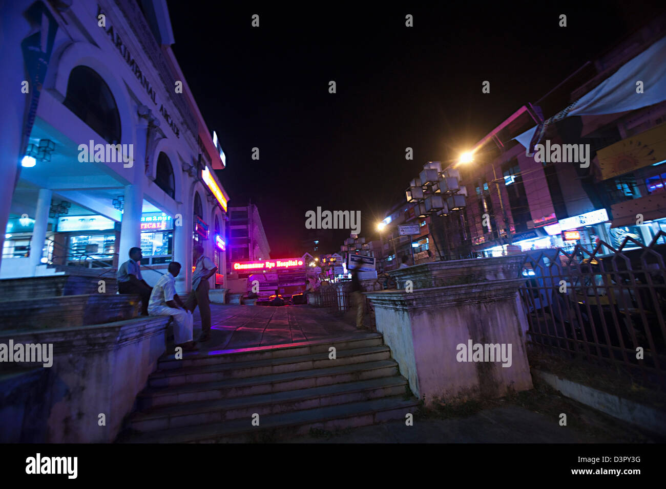 People outside a store, Karimpanal Arcade, Thiruvananthapuram, Kerala, India Stock Photo