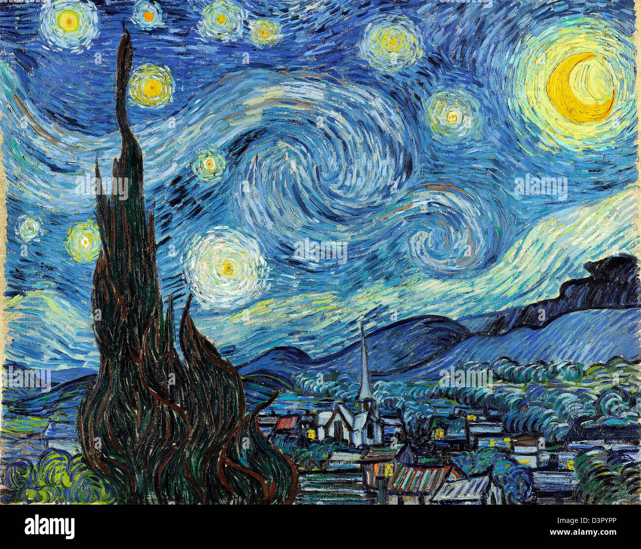 Vincent van Gogh, The Starry Night 1889 Oil on canvas. The Museum of Modern Art, New York City Stock Photo