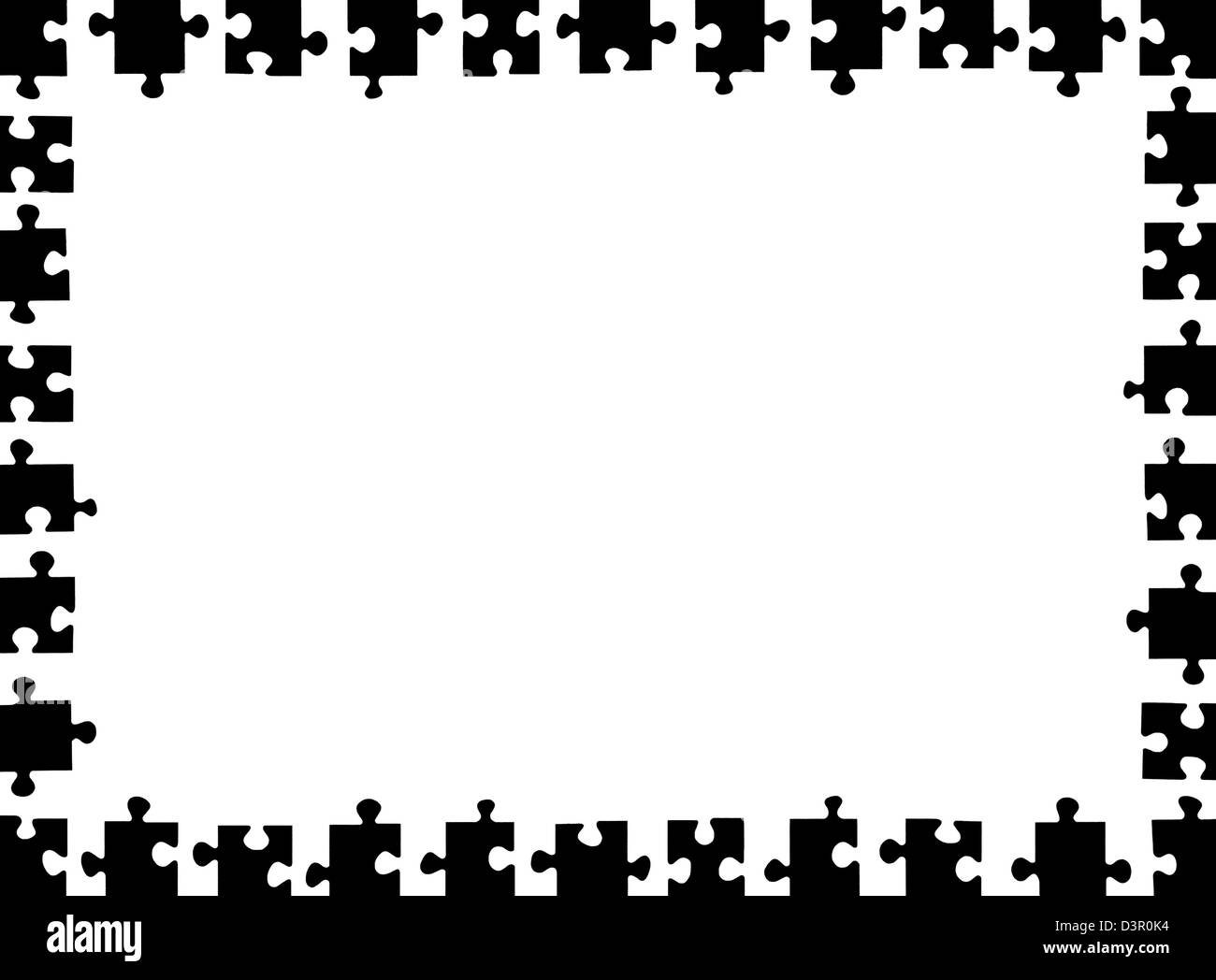 Black And White Puzzle Border Black And White Puzzle Border