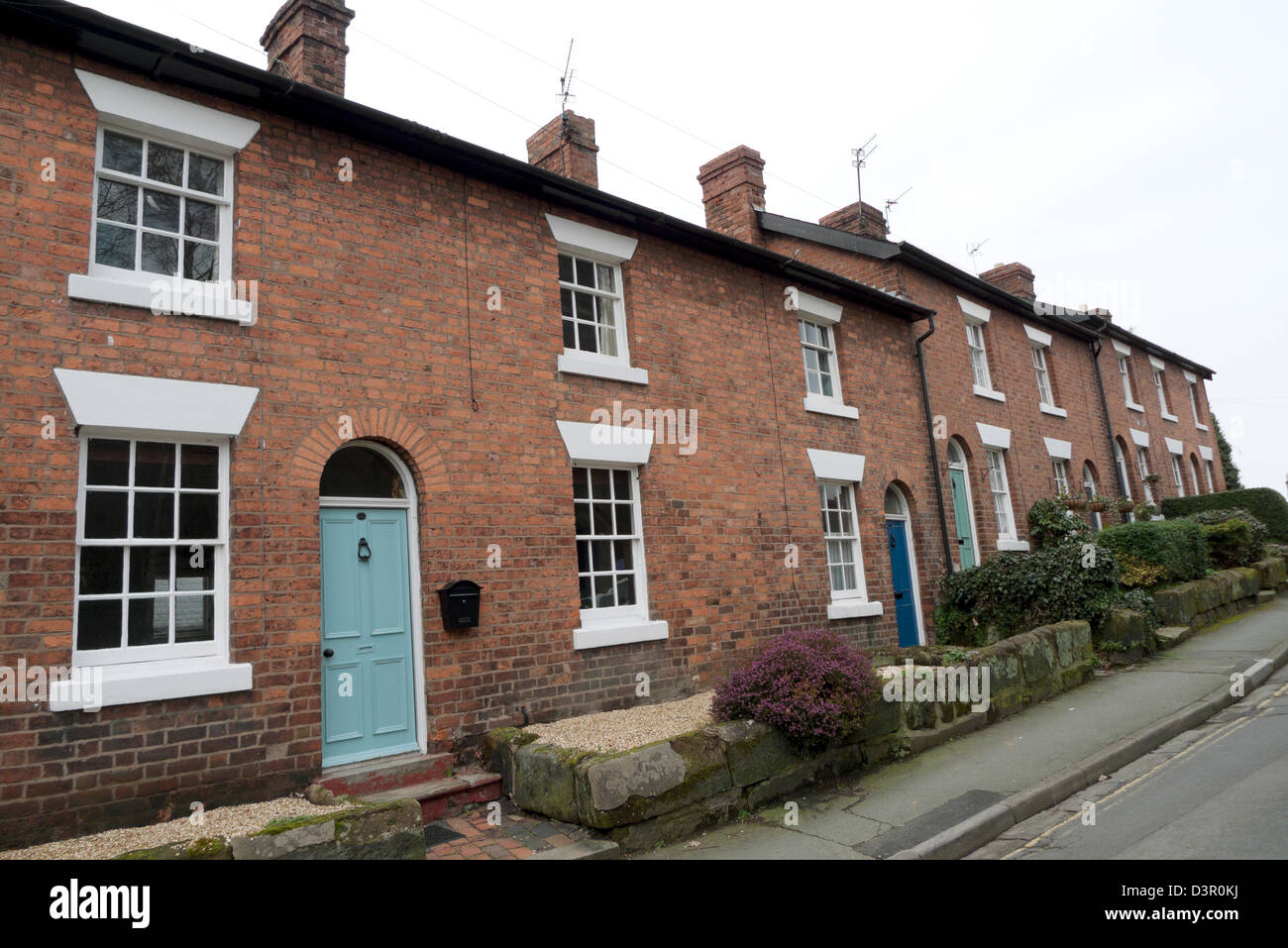 Housing row of 19th Century terraced houses on Drinkwater Street in