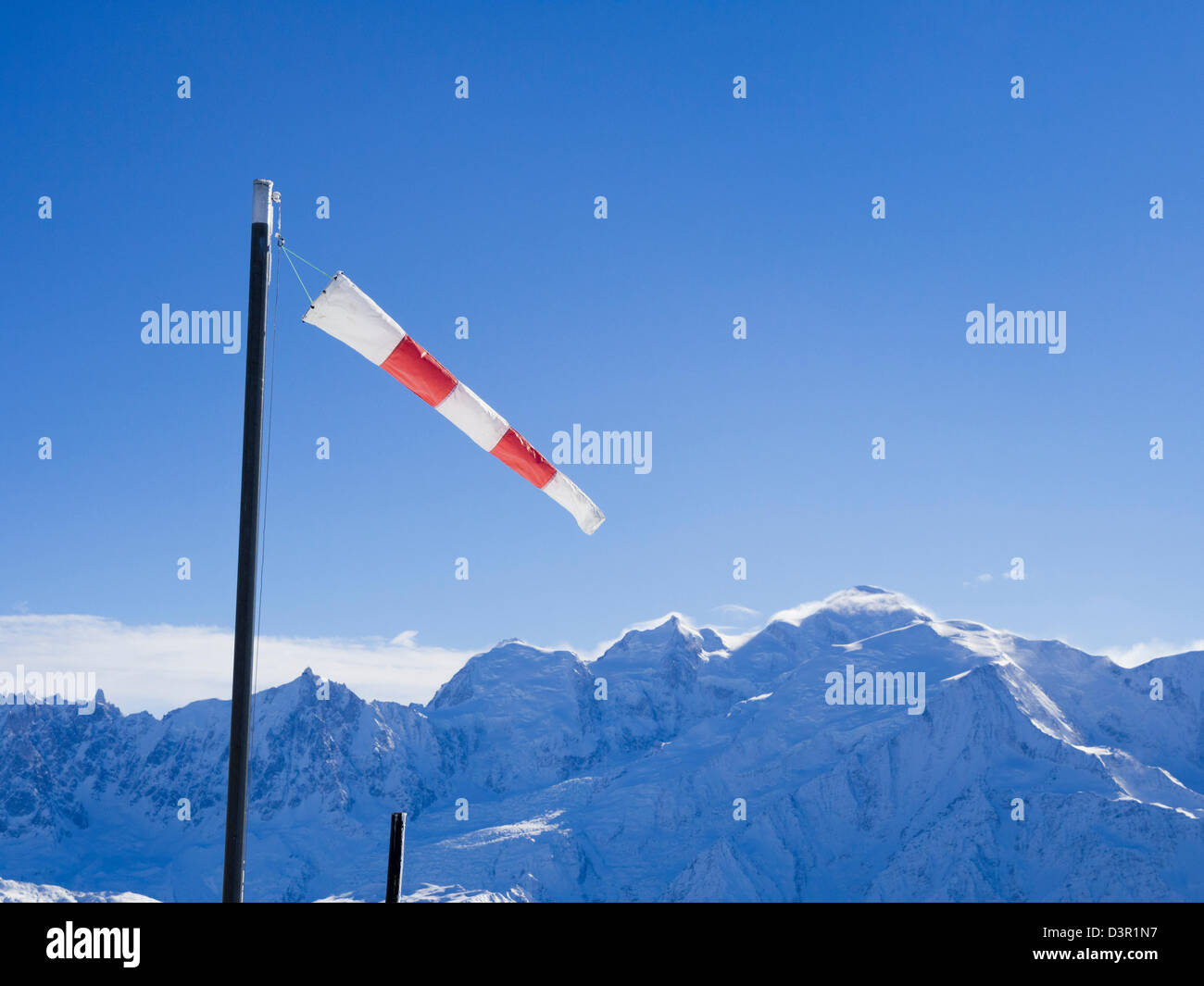 Windsock on a windy day at Les Grandes Platieres in Le Grand Massif