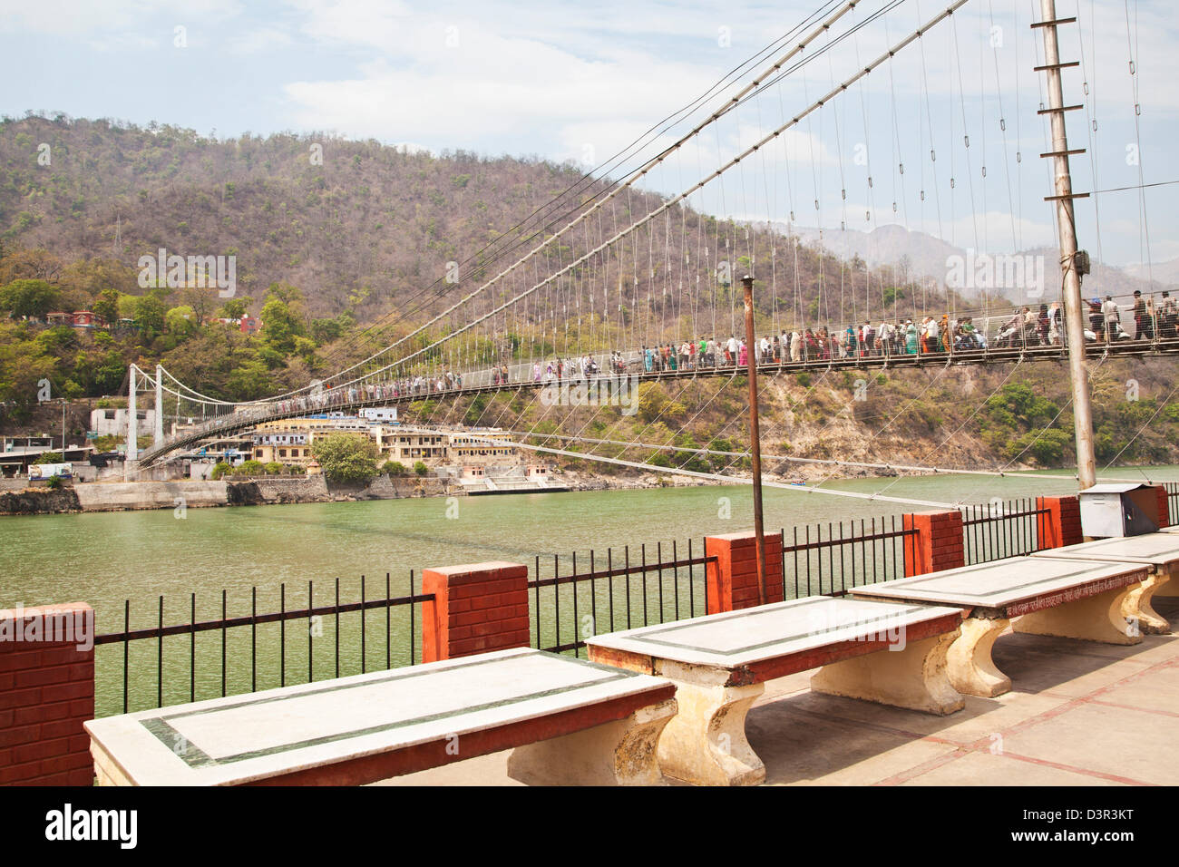 Ram Jhula across the Ganges River, Rishikesh, Uttarakhand, India Stock  Photo - Alamy