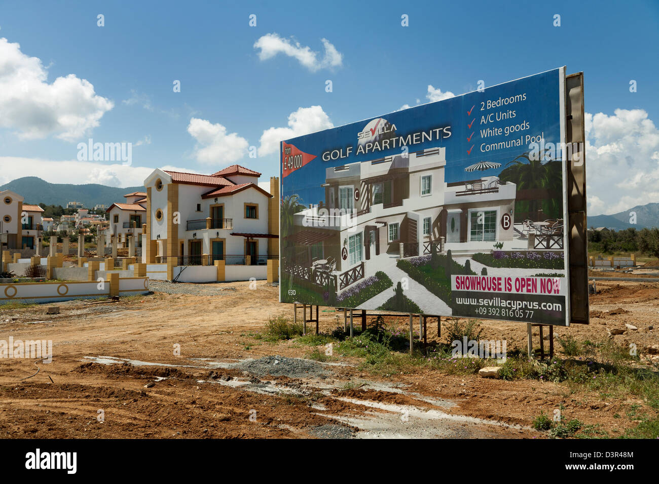 Esentepe Turk Republic Of Northern Cyprus The Advertising Sign For A Holiday Site Stock Photo Alamy