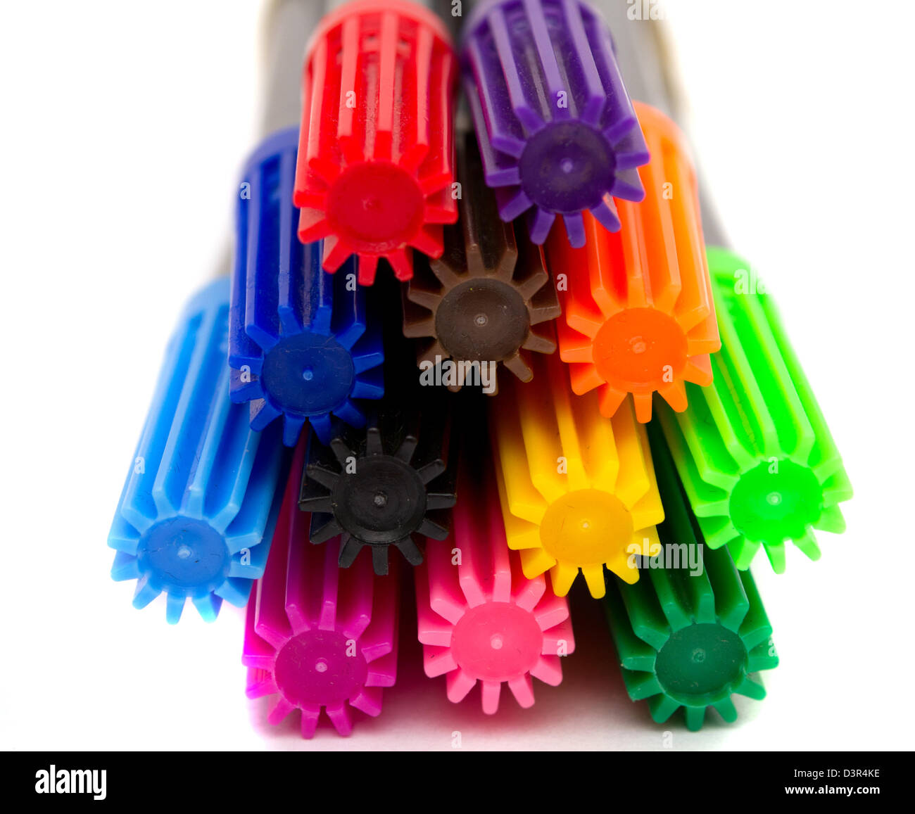 Multi-colored felt-tip pens Stock Photo