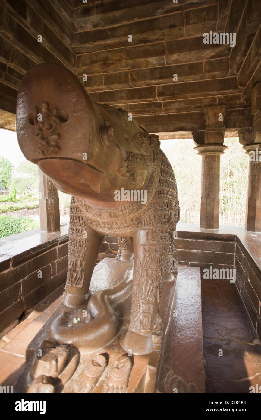 Close-up of Varaha (boar) statue in a temple, Khajuraho temples, Chhatarpur District, Madhya Pradesh, India Stock Photo