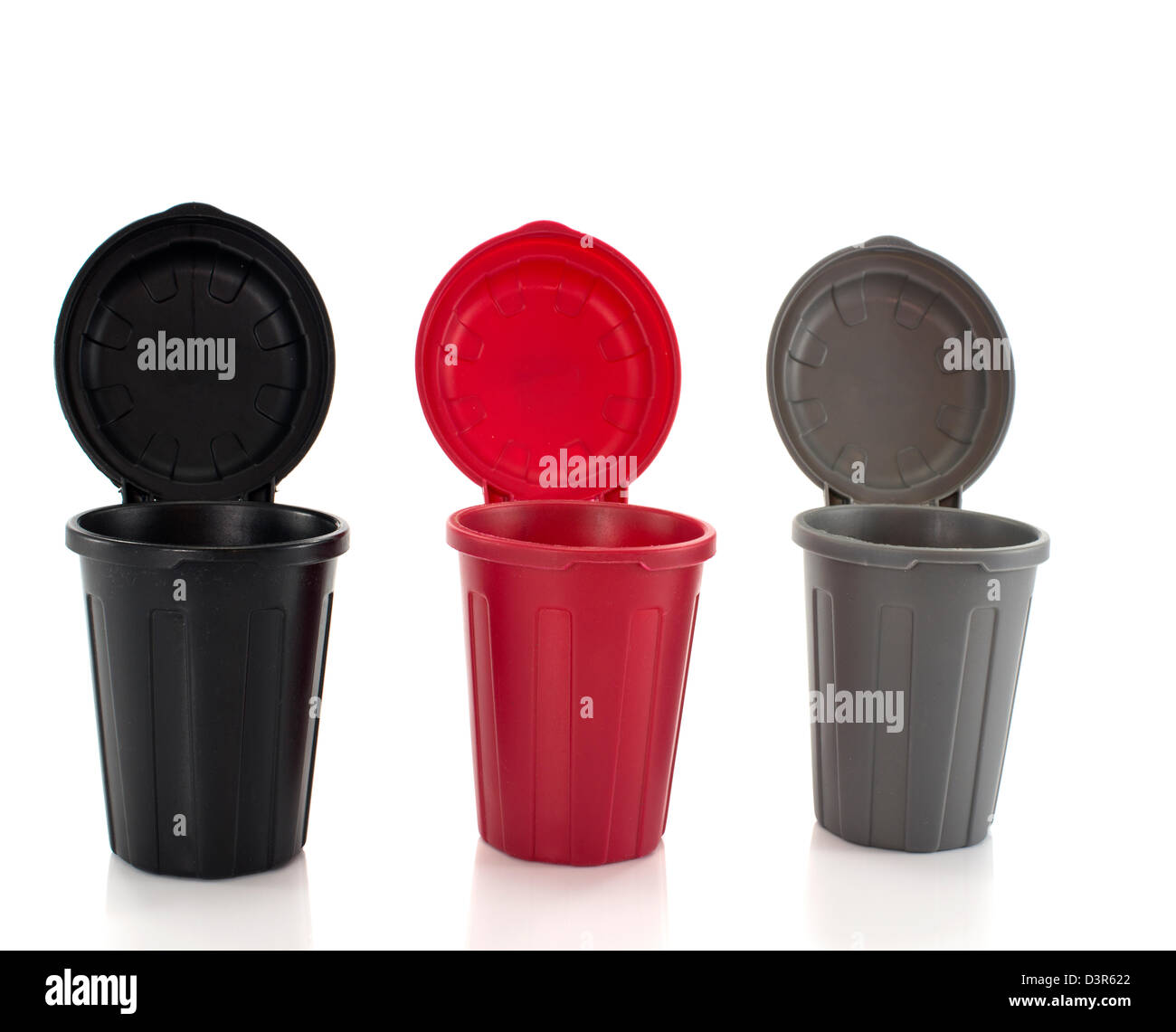 containers in red black and gray for separate waste Stock Photo