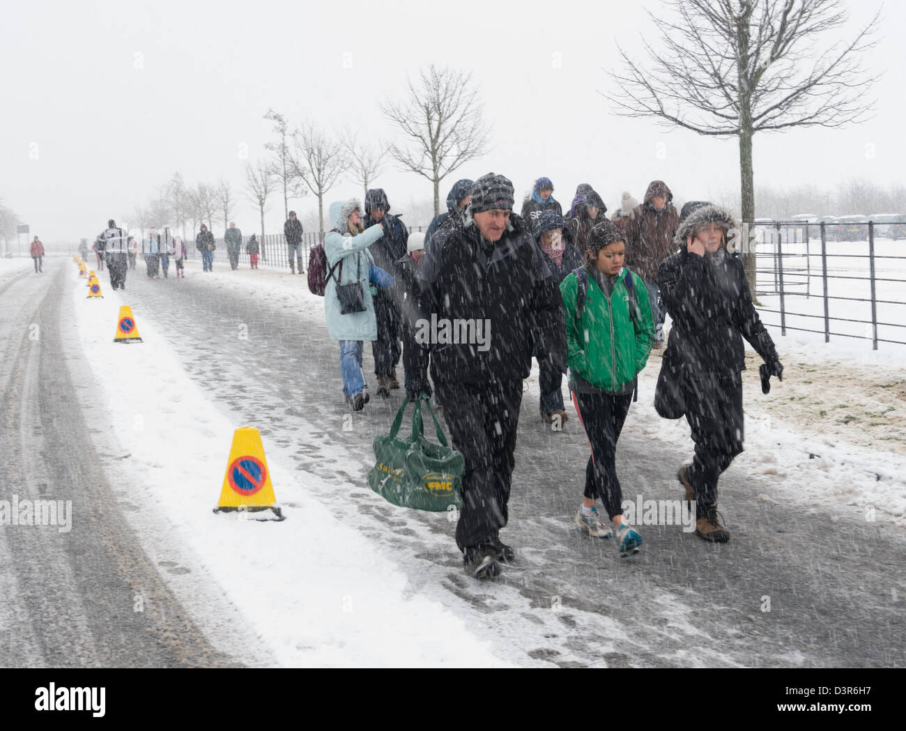 Herrington Country Park, Sunderland, UK. 23rd February 2013. Snow as competitors arrive National cross country Championships 2013. Credit:  Washington Imaging / Alamy Live News Stock Photo