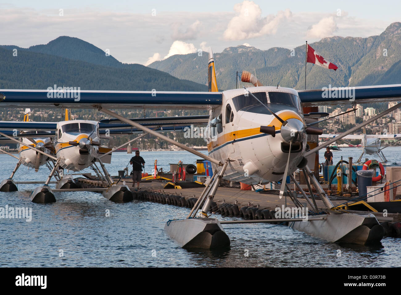 Vancouver, Canada, seaplanes at the terminal Stock Photo