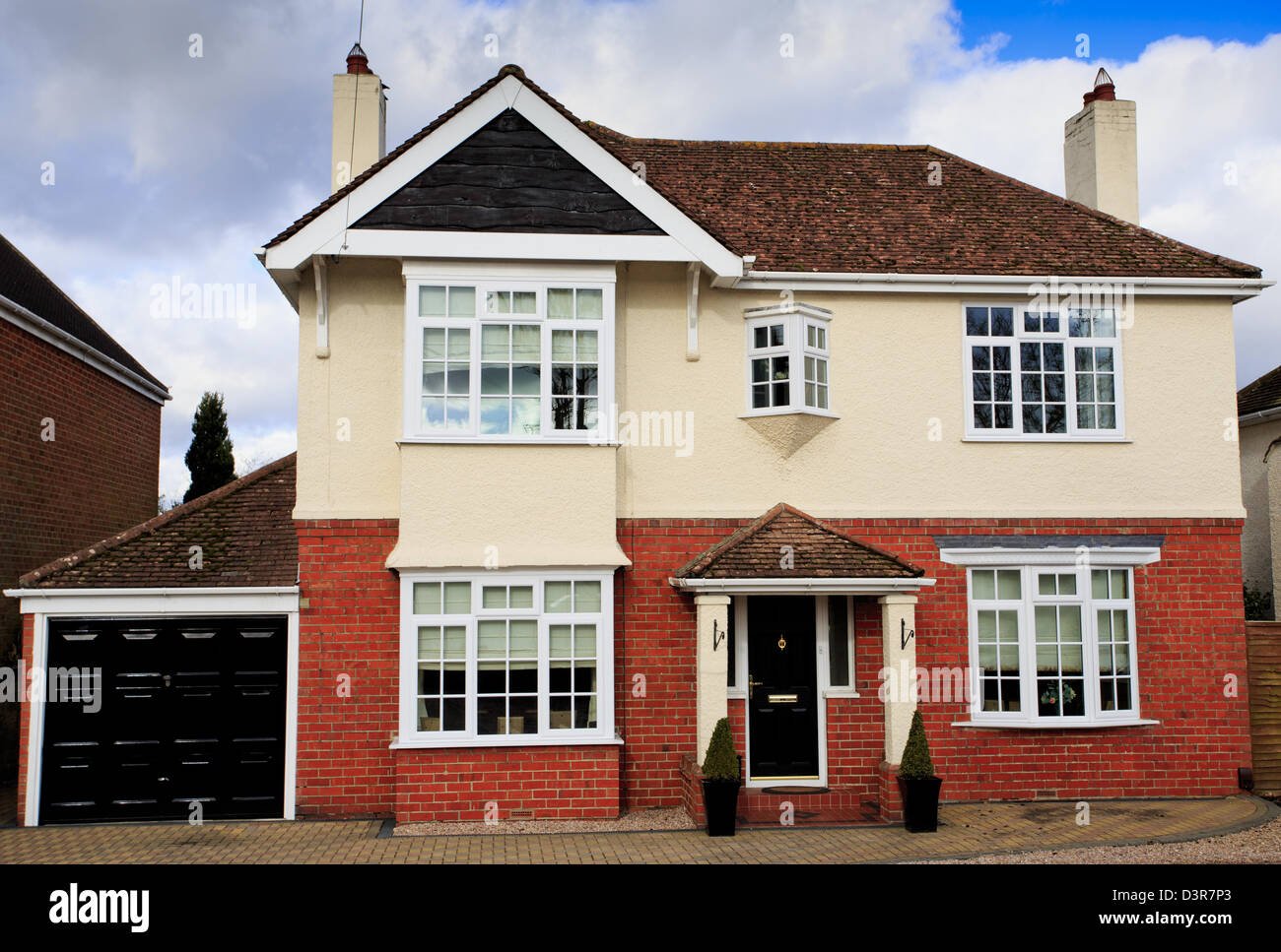 Large brick and rendered detached house in Swindon, UK Stock Photo Alamy