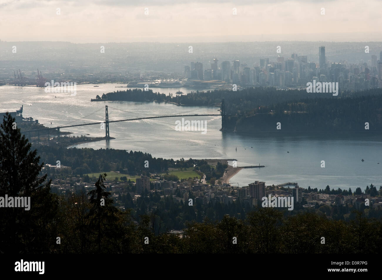 Vancouver, Canada, overview of Vancouver by Burrard Inlet Stock Photo ...