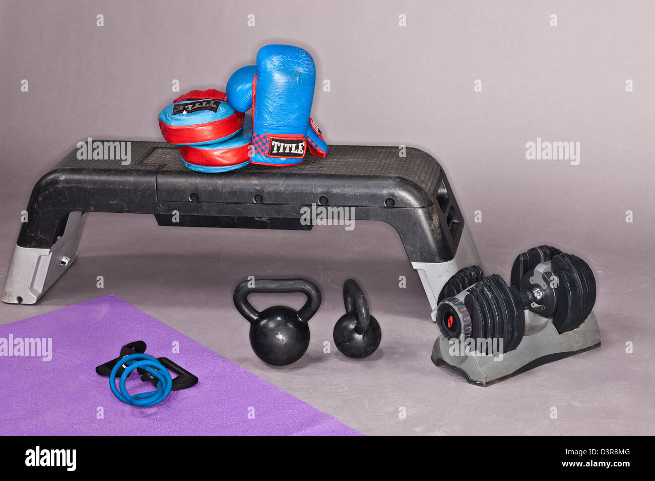 Home workout fitness equipment Stock Photo