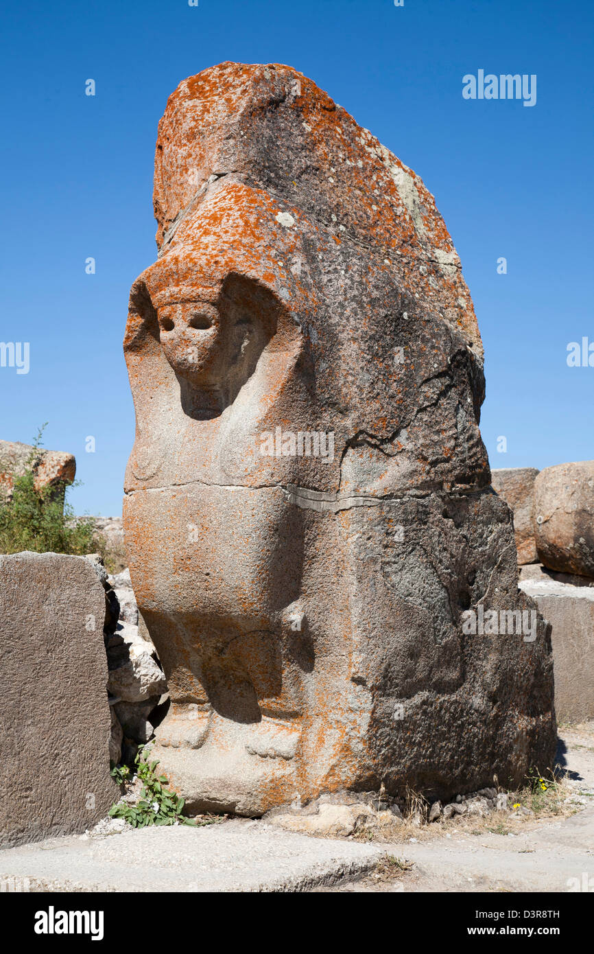 sphinx gate, archaeological area, alacahoyuk, hattusa area, central anatolia, turkey, asia Stock Photo