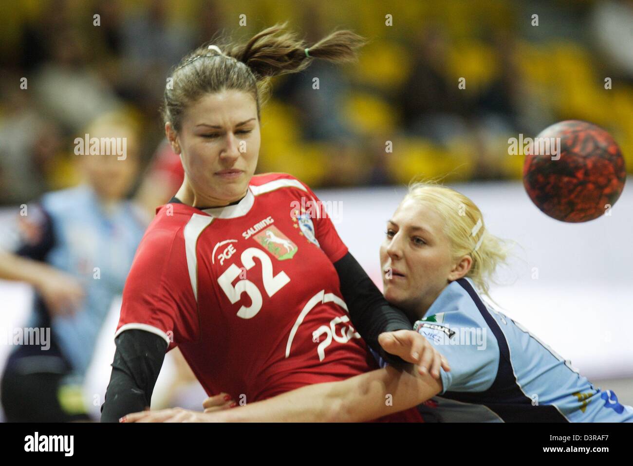 Gdynia, Poland 23rd, February 2013 Handball: Final Four of the PGNiG Polish Cup. SPR Lublin v KPR Ruch Chorzow game at HSW sports hall in Gdynia. Alina Wojtas (52) in action during the game. Credit:  Michal Fludra / Alamy Live News Stock Photo