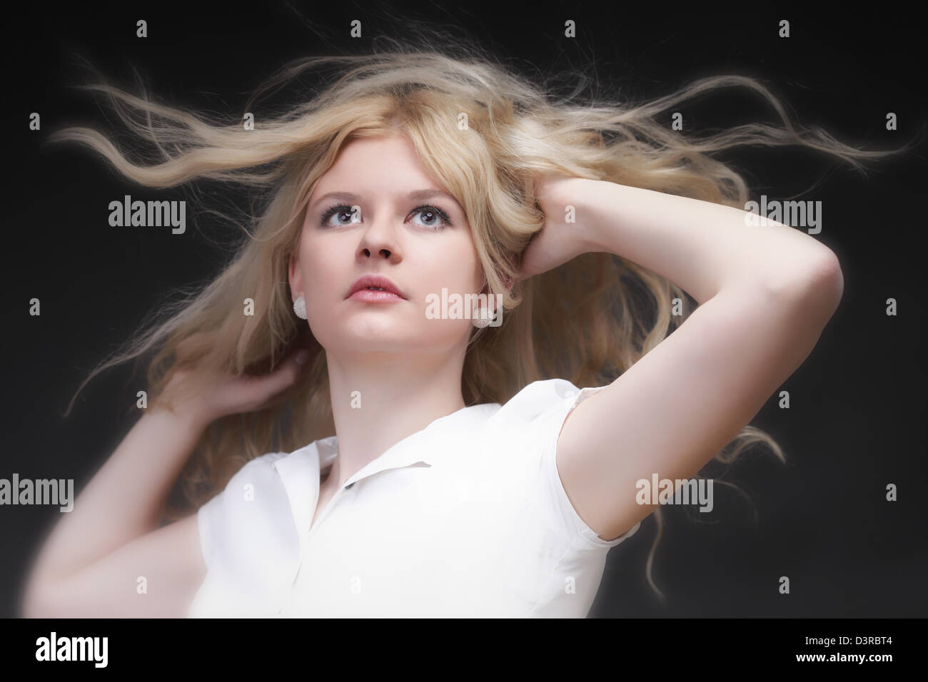 Portrait of beautiful young blond woman Stock Photo - Alamy