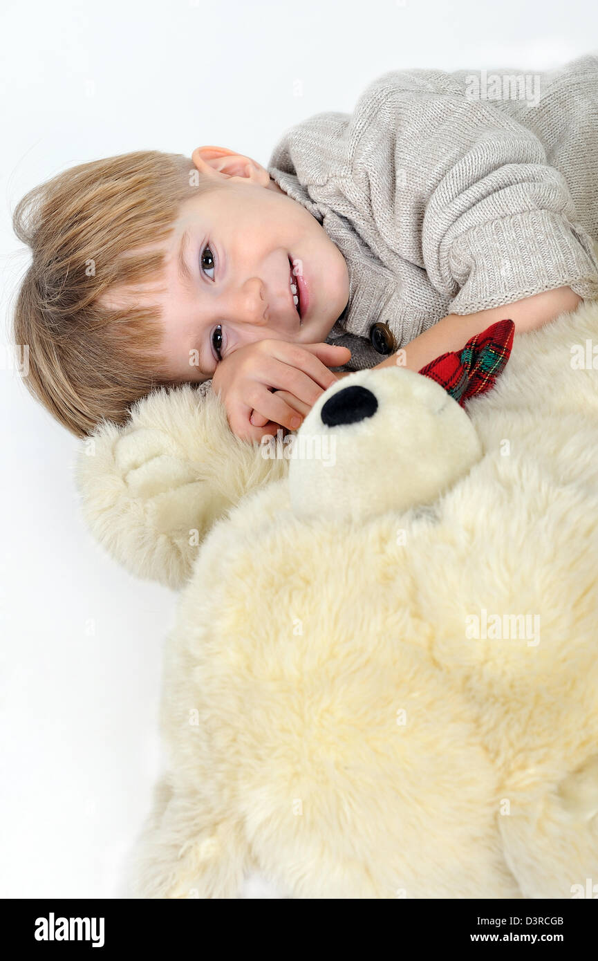 boy with teddy bear Stock Photo Alamy