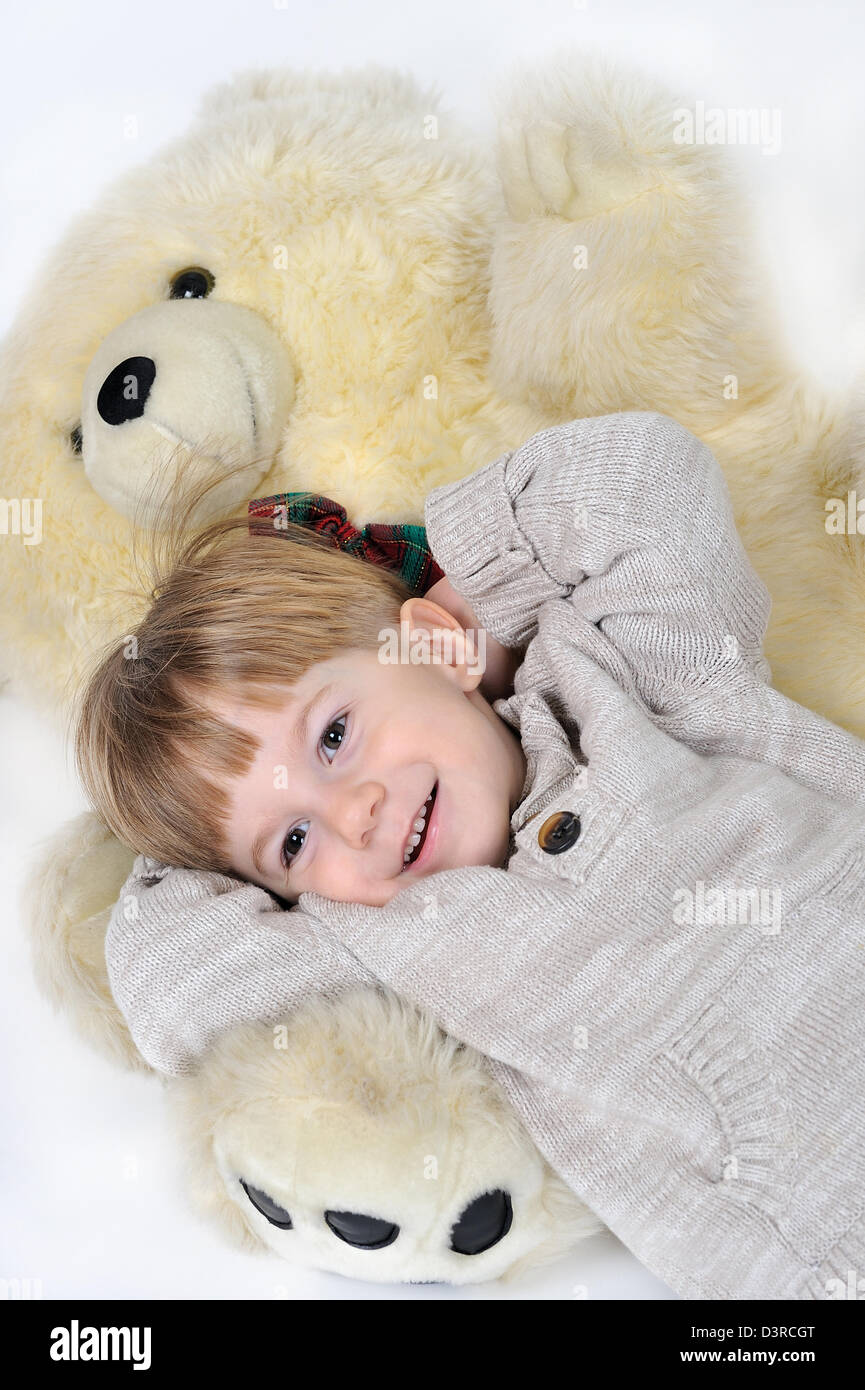 boy with teddy bear Stock Photo - Alamy