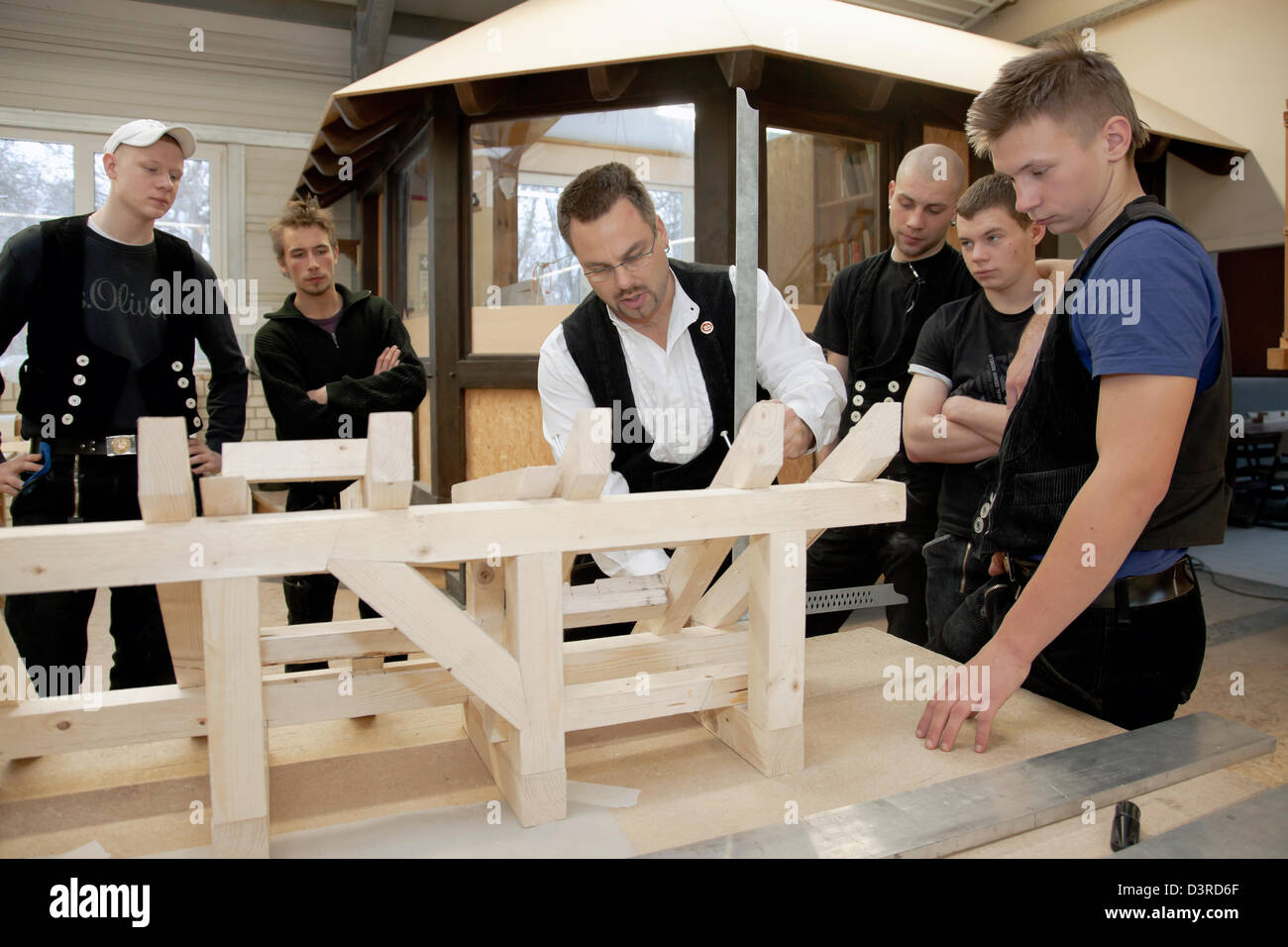 Berlin, Germany, artisan carpentry training at the Berlin Lehrbauhof Stock Photo