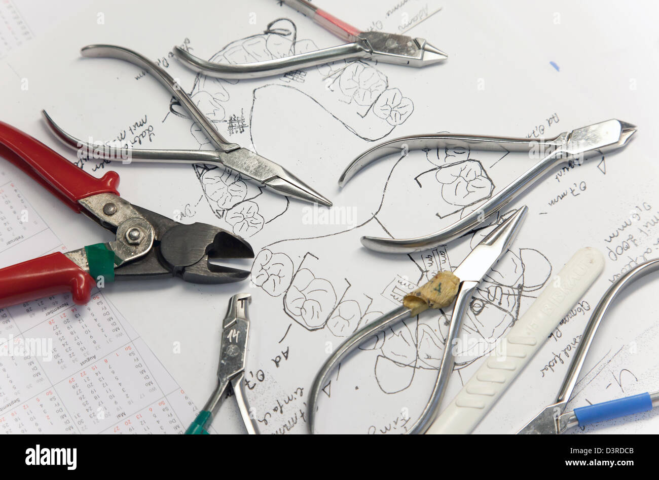 Berlin, Germany, pliers for bending wire for the manufacture of dental  braces Stock Photo - Alamy
