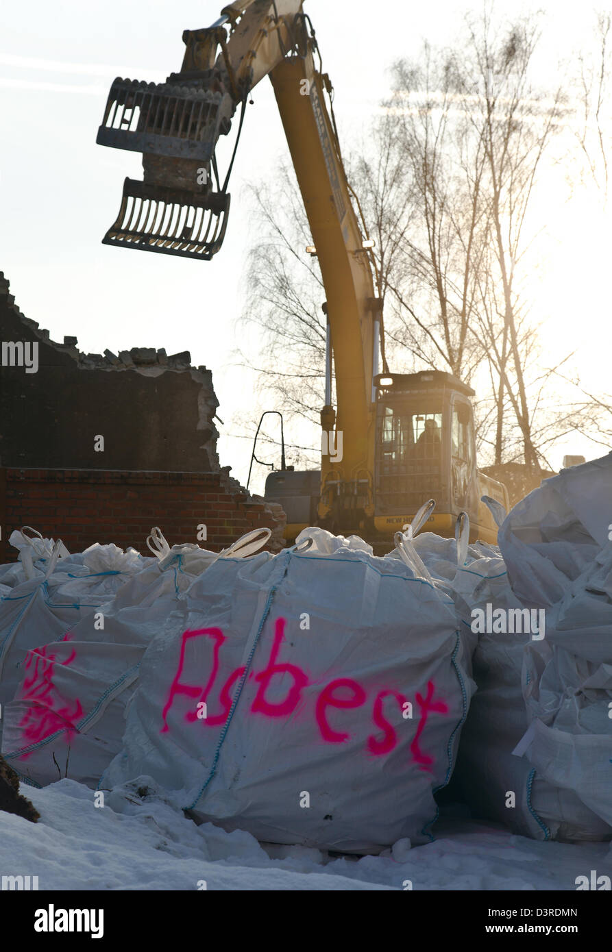 Berlin, Germany, demolition work in the street Schwiebusser Stock Photo