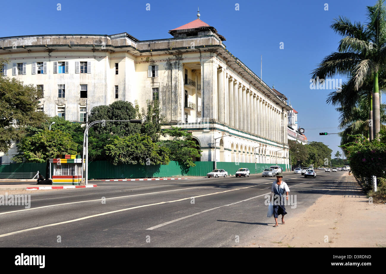 The Imposing Law Courts, Now Sadly Empty, Yangon(Rangoon), Myanmar(Burma) Stock Photo