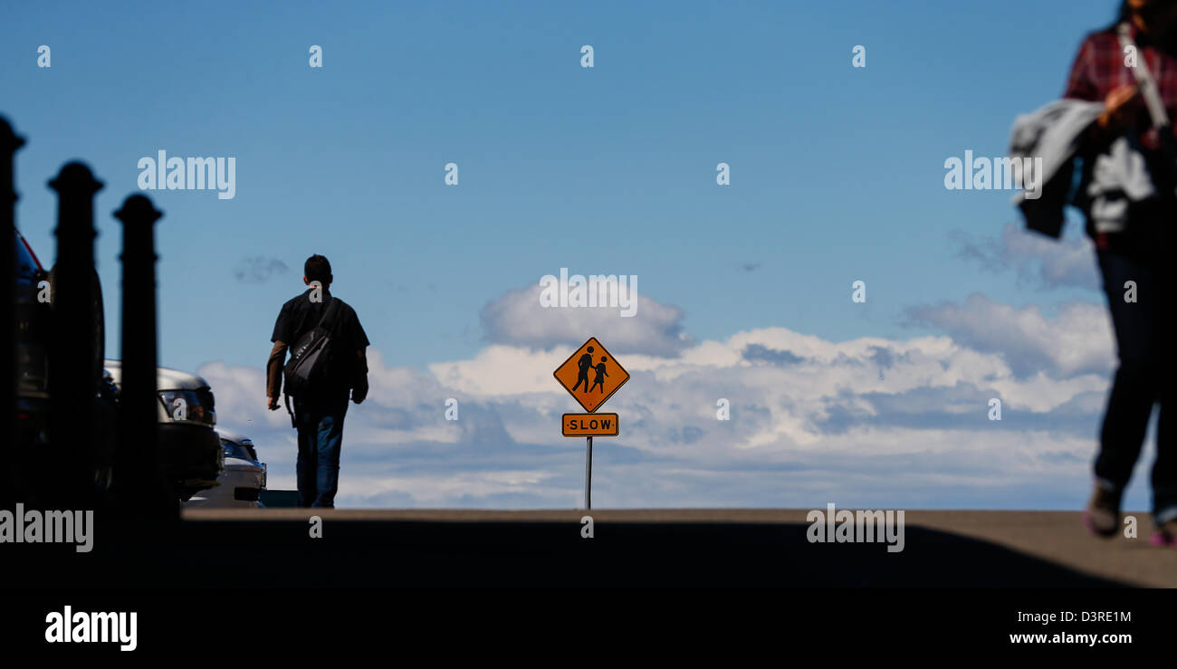 Slow sign near Katoomba Stock Photo