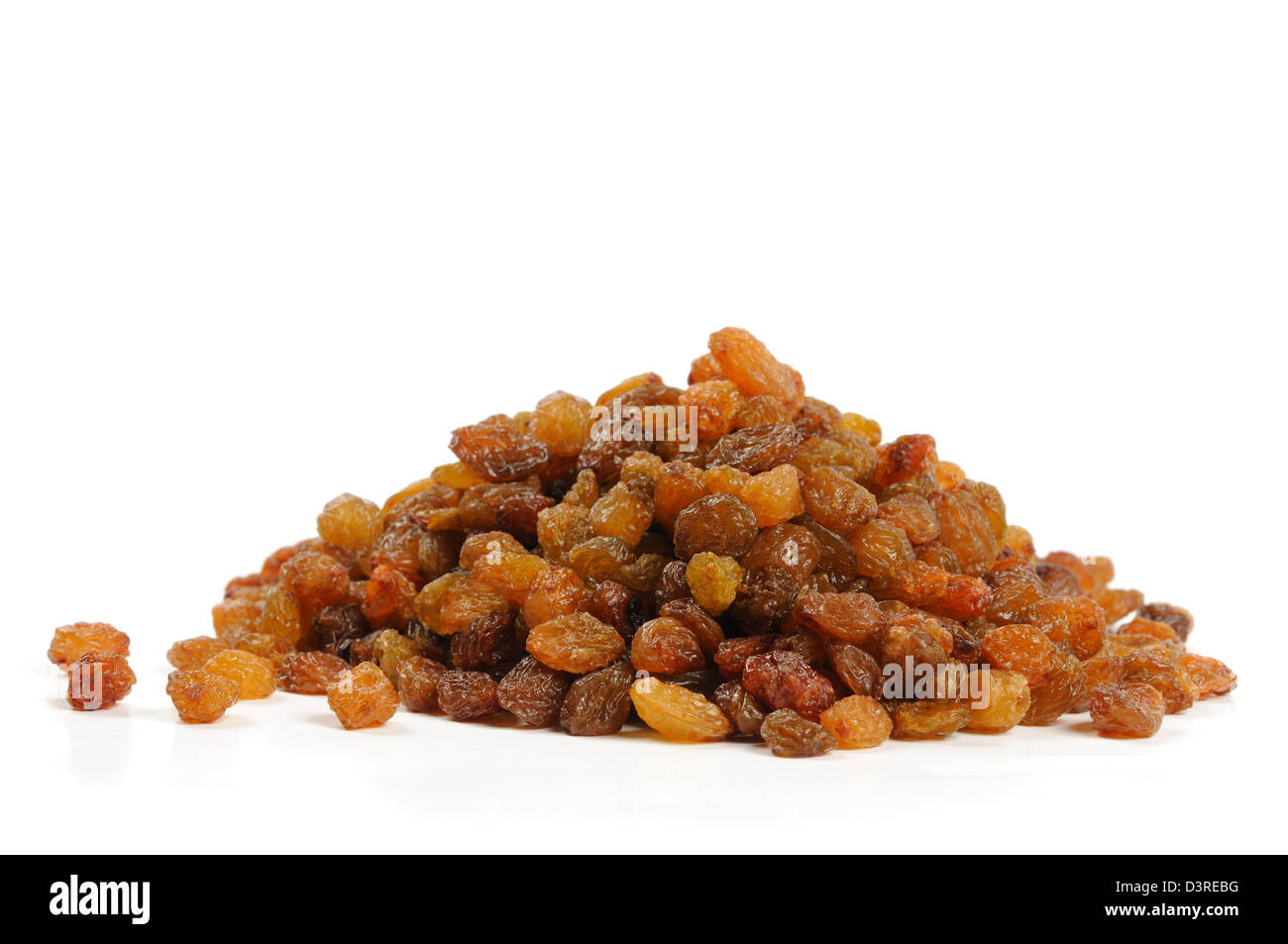 Heap of golden sweet raisins isolated on white Stock Photo - Alamy