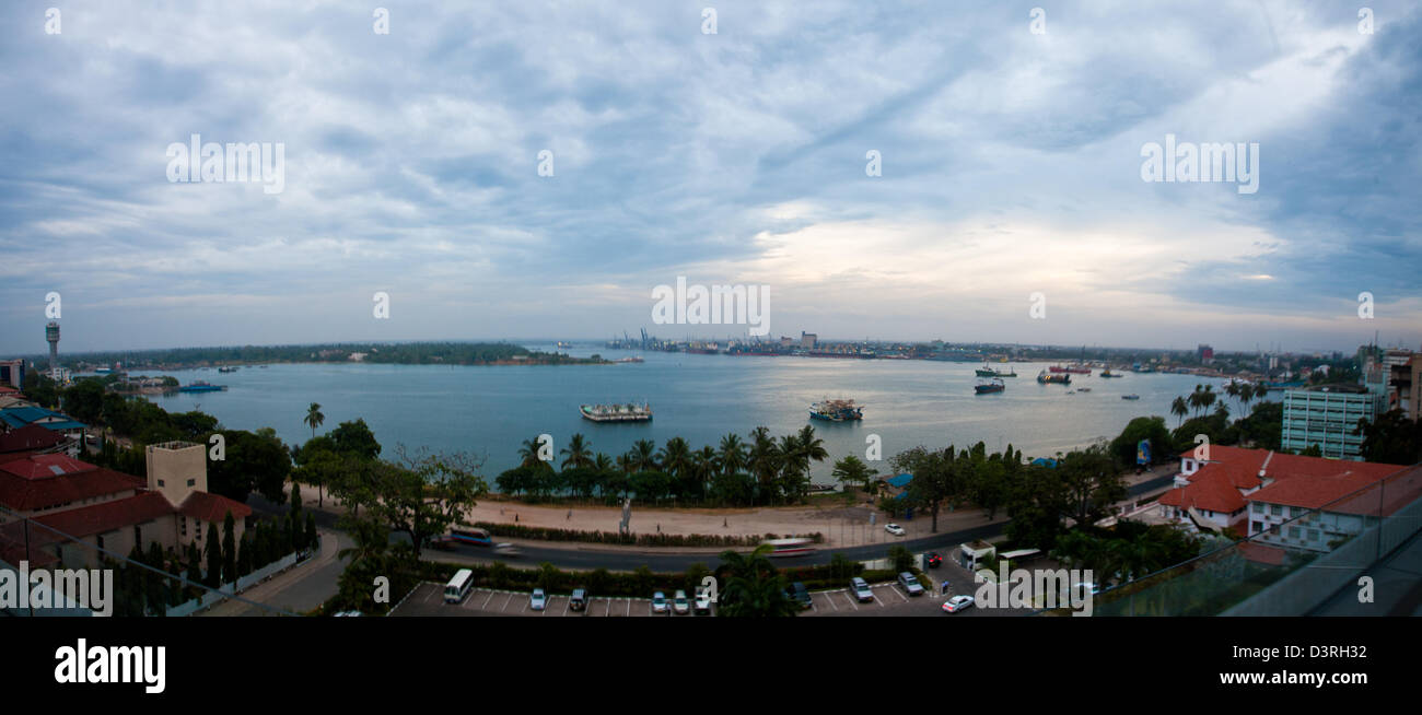 A panoramic view of the harbor in Dar Es Salaam, Tanzania. Stock Photo