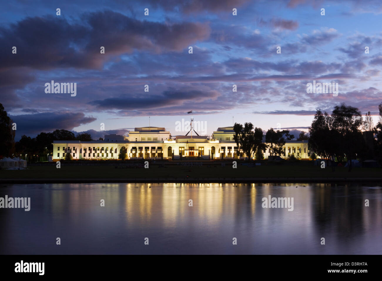 Old Parliament House at twilight.  Canberra, Australian Capital Territory (ACT), Australia Stock Photo