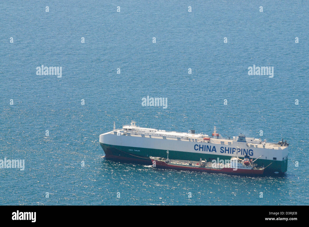 China Shipping Tanker, Straits of Gibraltar Stock Photo