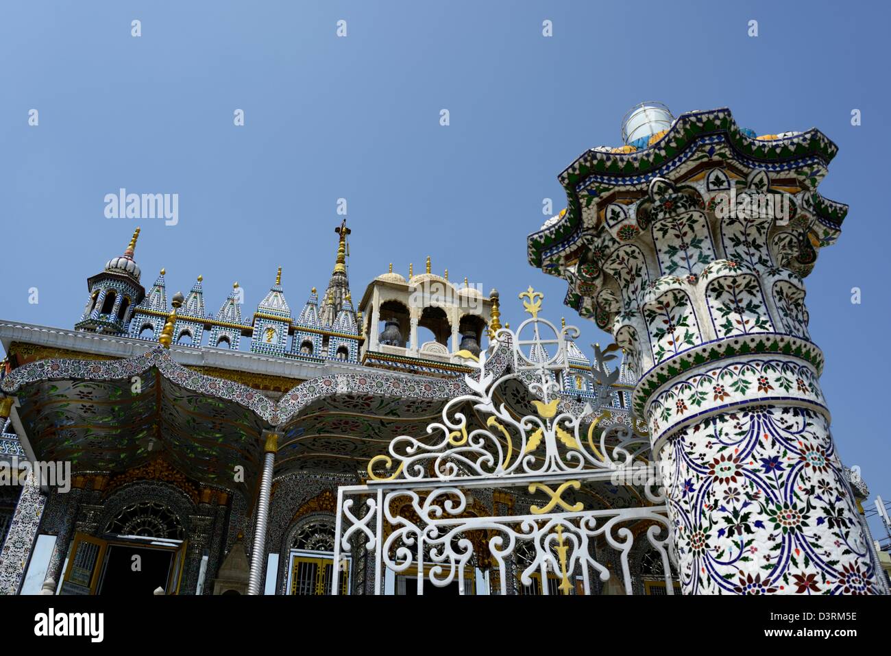 Jain temple1867,covered in mirrors as well mother of pearl detailing, elaborate and striking, Kolkata,India,36MPX,HI-RES Stock Photo