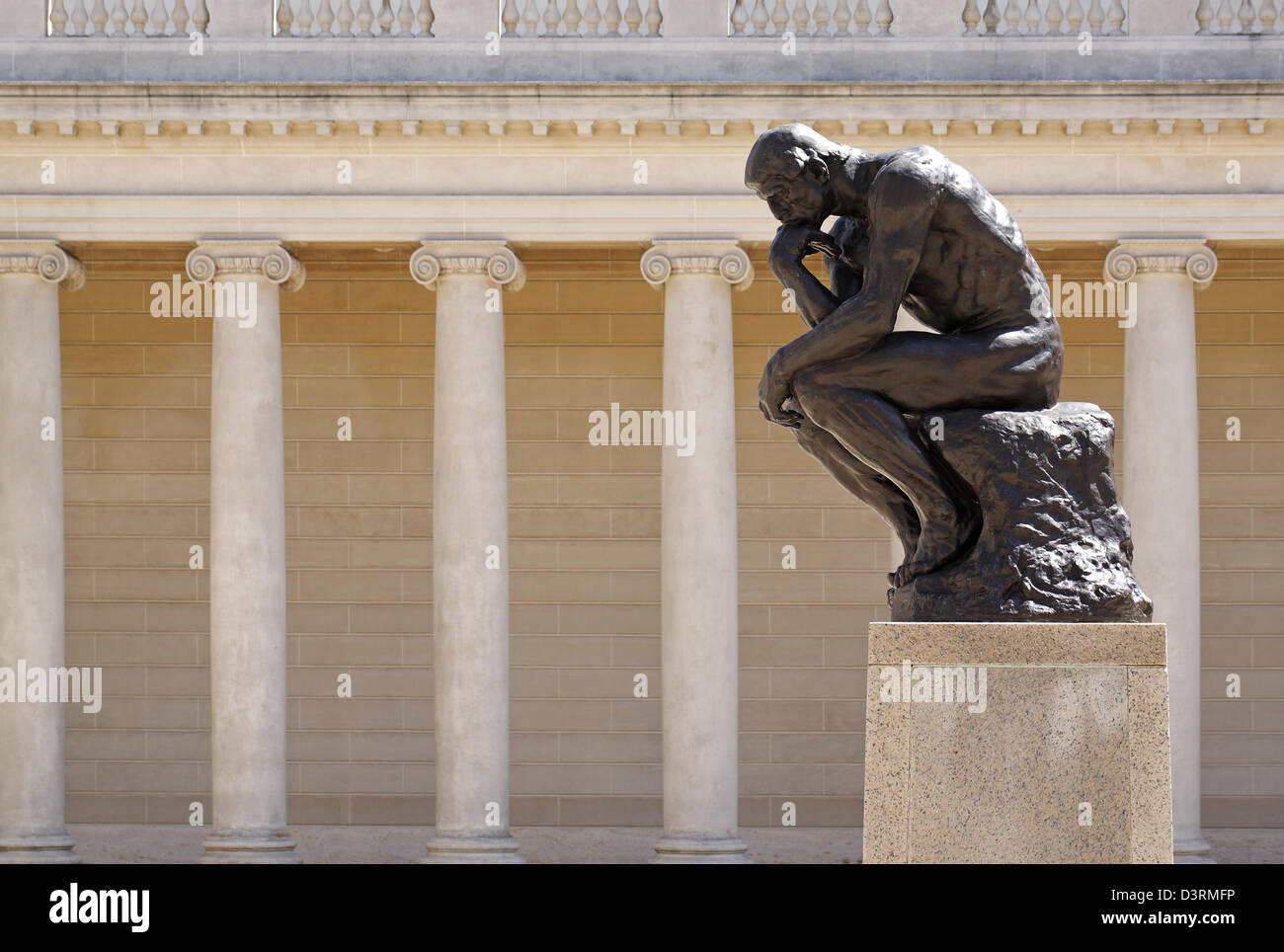 The Thinker by by Auguste Rodin, the Legion of Honor, Fine Arts Museum of San Francisco, California, USA Stock Photo