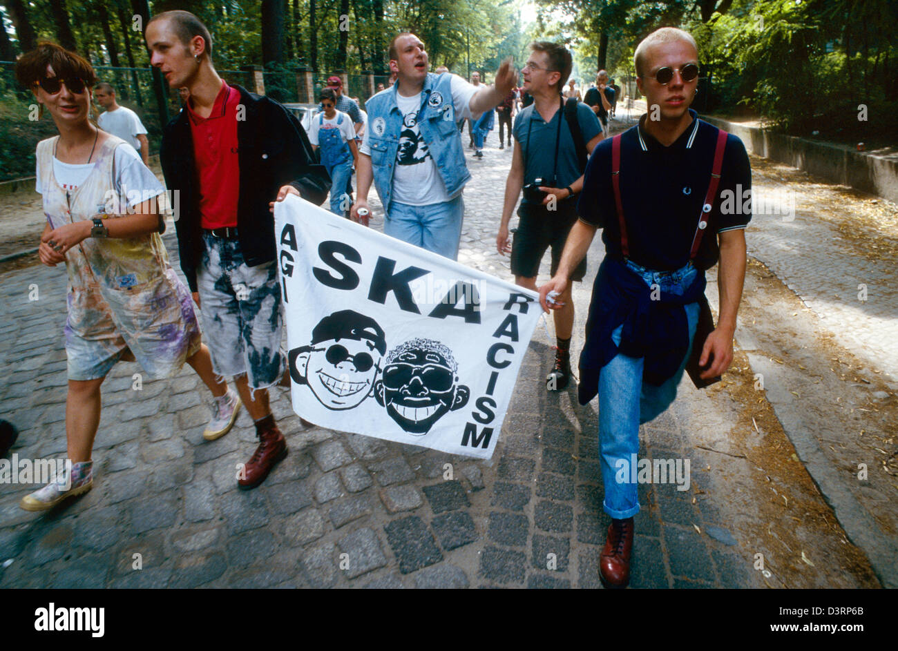 Apolitical and left-wing Skinheads (SHARP-Skins) demonstrate to restore  their reputation, Potsdam, Germany Stock Photo - Alamy