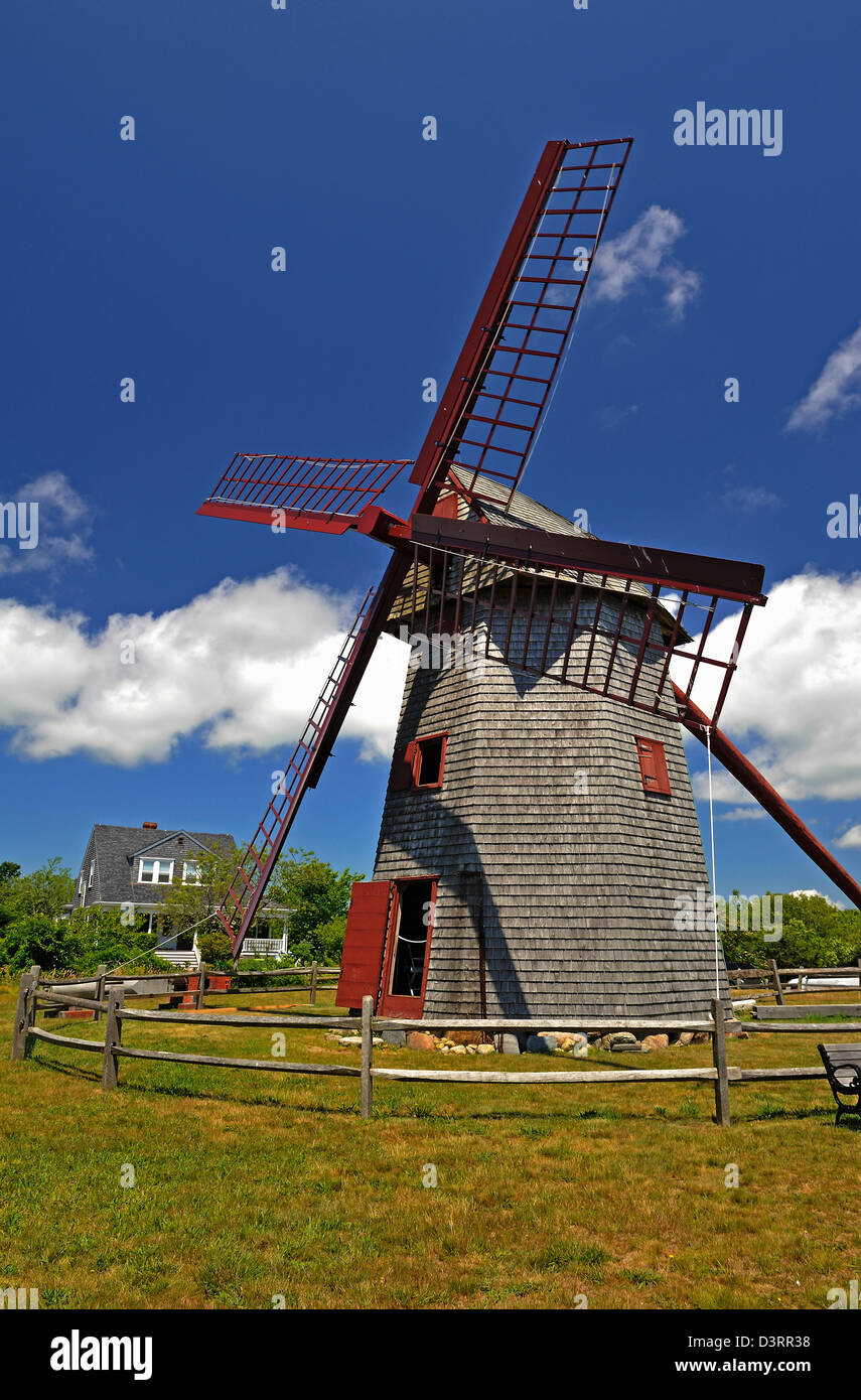 Nantucket Windmill was built in 1745-46 by Nathan Wilbur, a native sailor and carpenter, Nantucket Island, MA Stock Photo