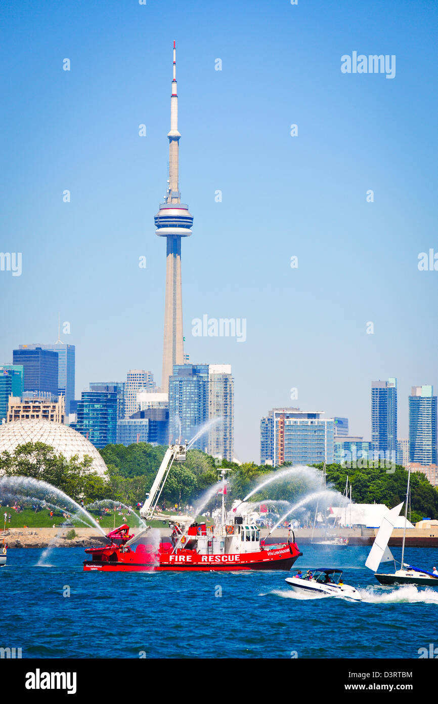 Toronto Cn Tower View From The Lake Ontario Stock Photo Alamy
